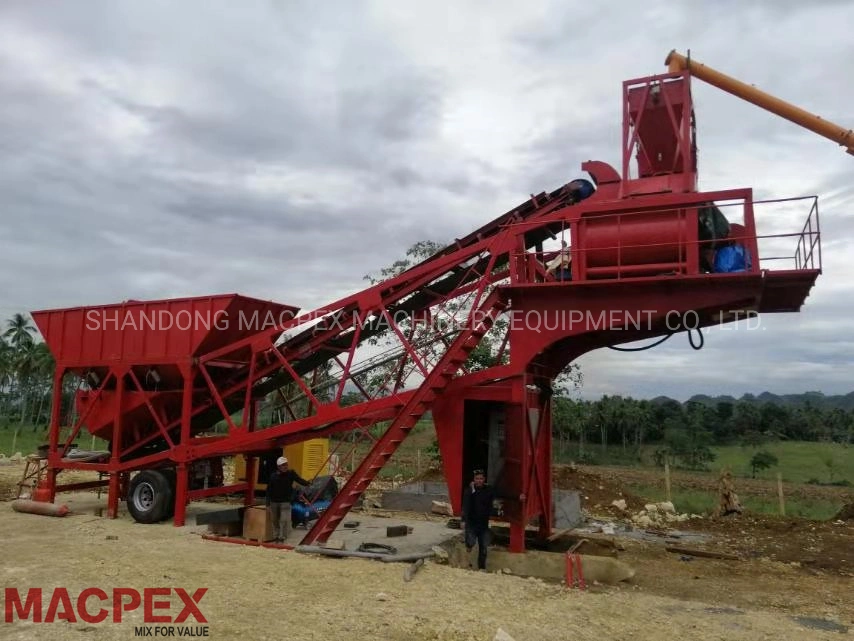 China Mobile Concrete Batching Mixing Plant 25/35/40/60m3 From Manufacturer